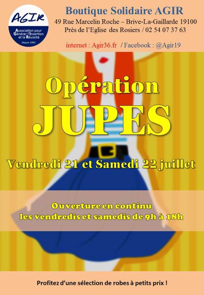 opération JUPES (Boutique Solidaire AGIR)
