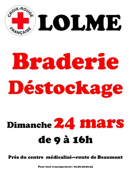 Braderie - Déstockage de la Croix Rouge