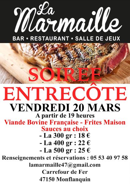 Soirée entrecôte 