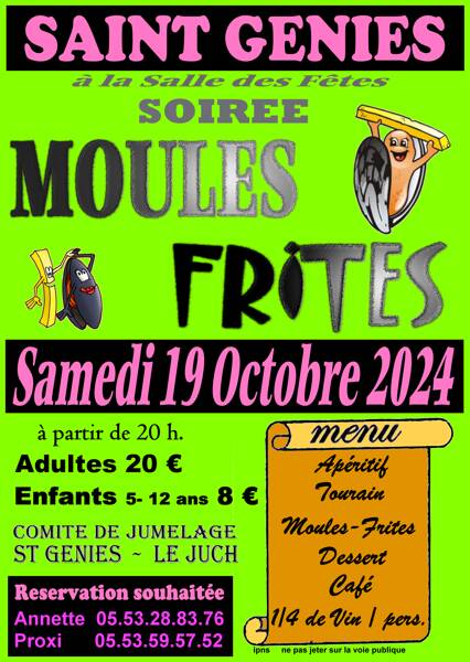 Repas moules / frites