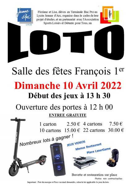 LOTO DE L'ESPOIR SLDPT/Lycée Jeanne d'Arc