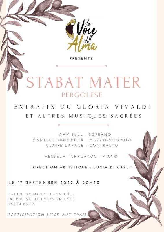 Stabat Mater Pergolese et autres musiques sacrées