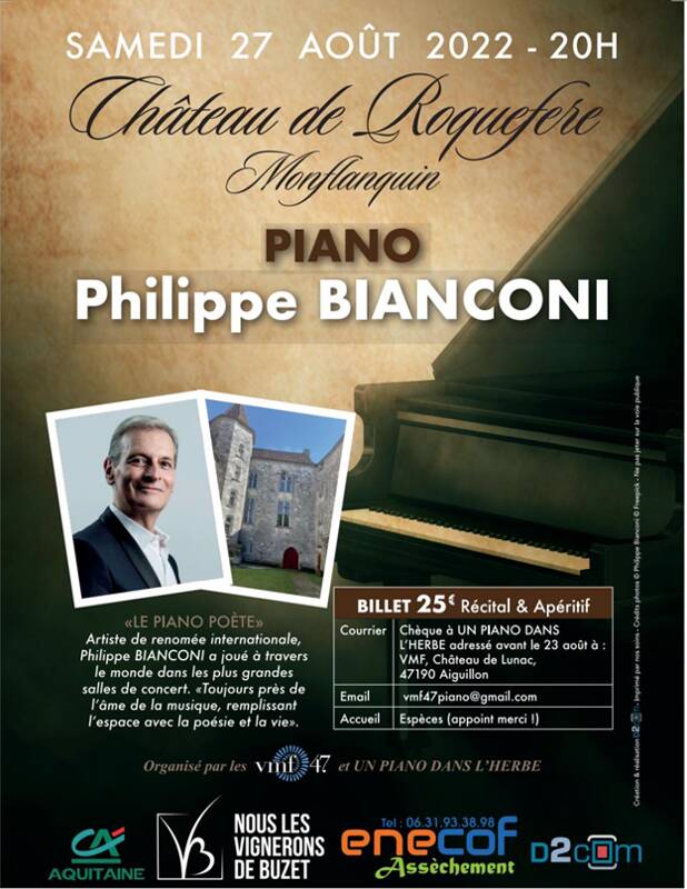 Récital Piano Philippe Bianconi Montflanquin Château de Roquefère