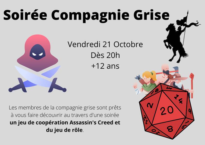 Soirée jeu JDR et Assassin'Creed jeu coopératif