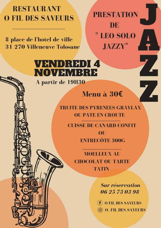 Leo Solo Jazzy : jazz manouche et saxophone à Villeneuve Tolosane