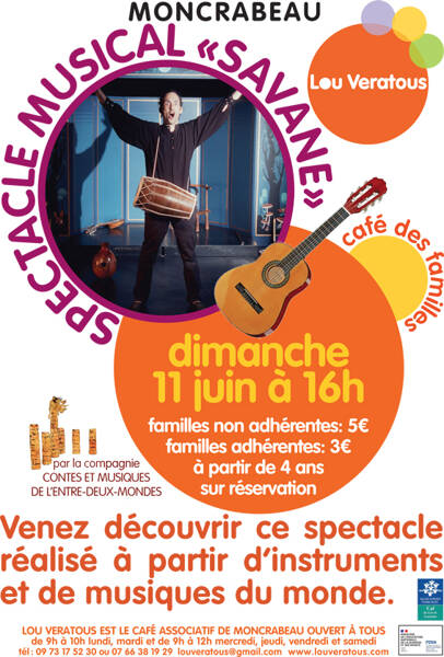 Spectacle Savane dimanche 11 juin, 16h