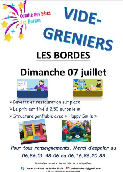 Vide grenier au  bordes 89500