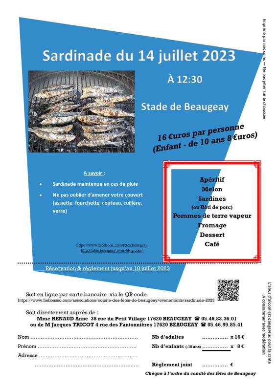 SARDINADE DU 14 JUILLET 2023