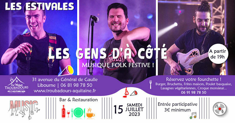 Concert les gens d'à côté folk festif