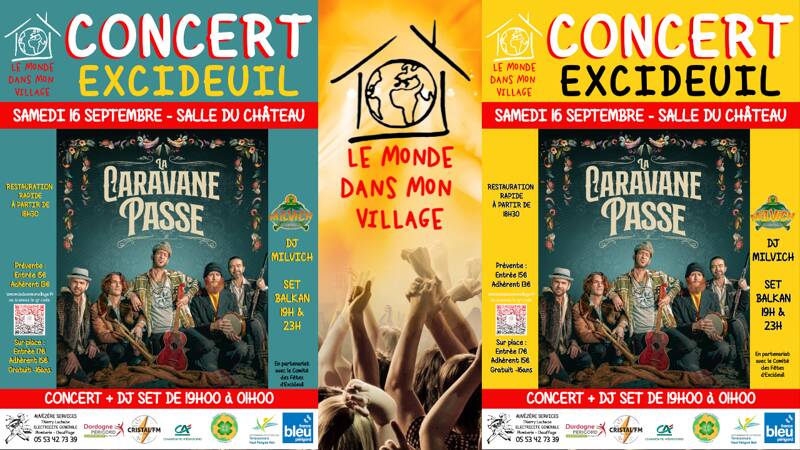 Concert - La Caravane Passe + DJ Milvich - Excideuil - Samedi 16 Septembre