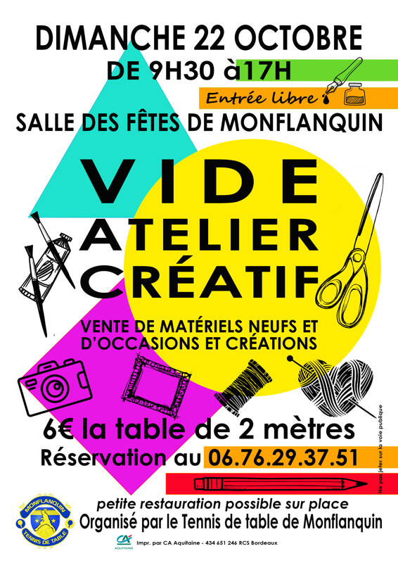 VIDE ATELIER CREATIF