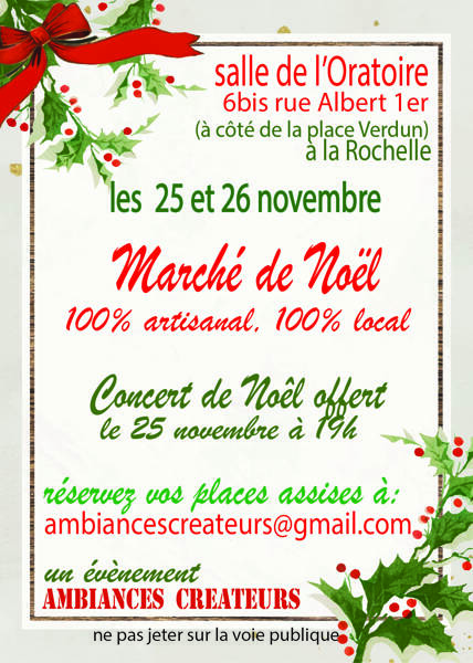 Marché de Noël 100% artisanal