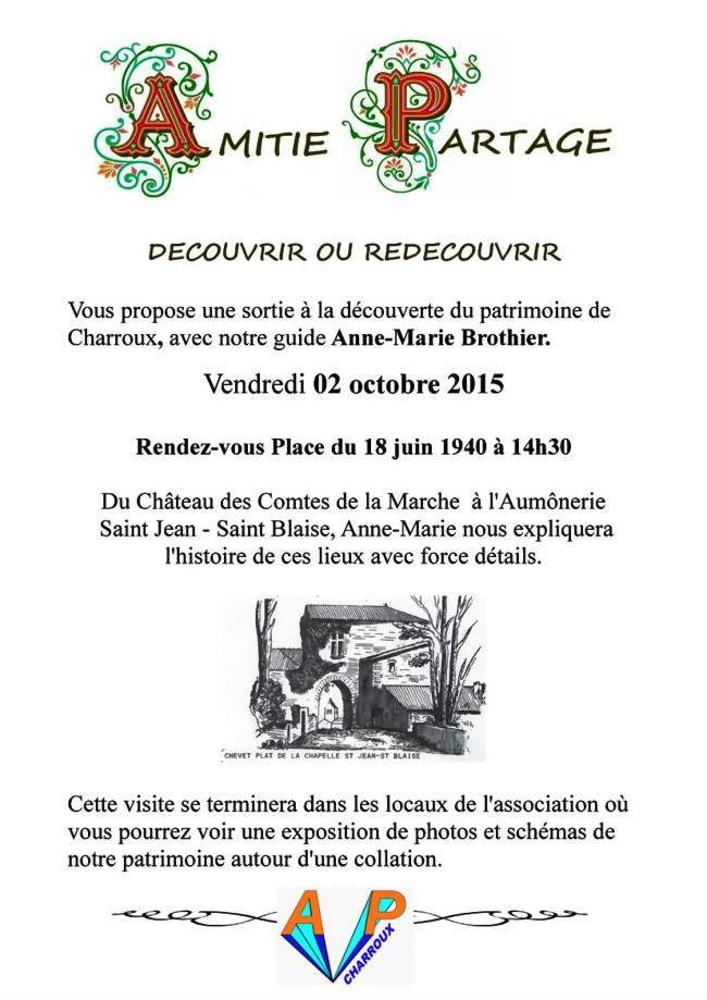 Découvrir ou Redécouvrir - patrimoine de Charroux