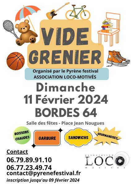 Vide grenier association Loco-Motivés