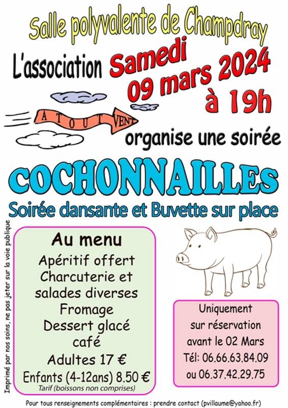 Soirée Cochonnailles dansante à Champdray