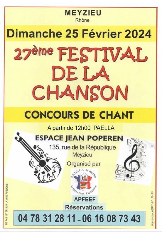 27ème FESTIVAL DE LA CHANSON