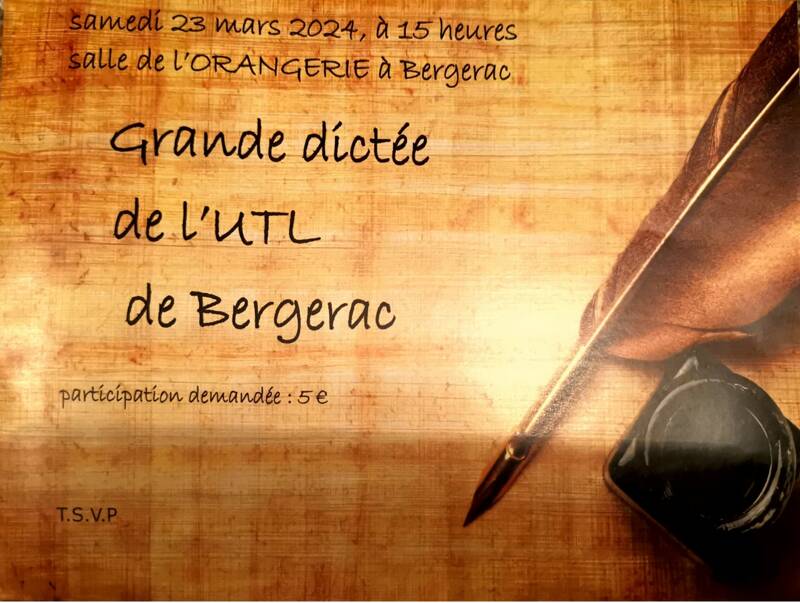 La GRANDE DICTÉE de l'UNIVERSITÉ du TEMPS LIBRE de BERGERAC