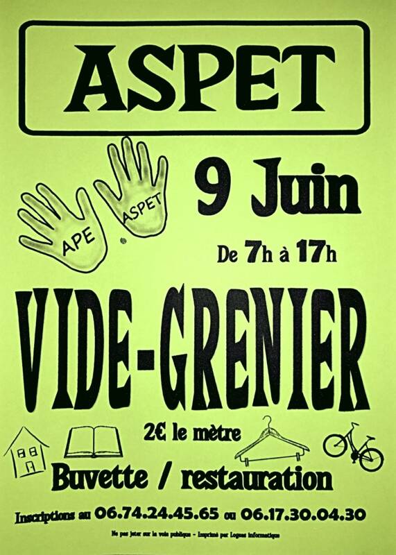 Vide grenier de l'APE ASPET