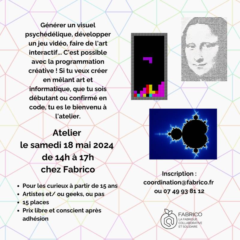 Atelier de programmation créative chez Fabrico