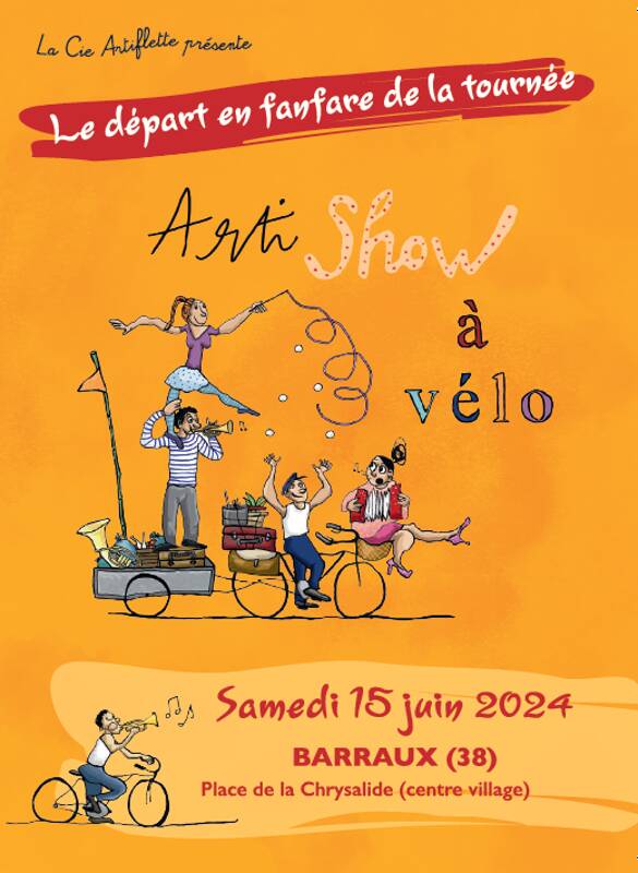 Le grand départ en fanfare de l'Arti-show à vélo