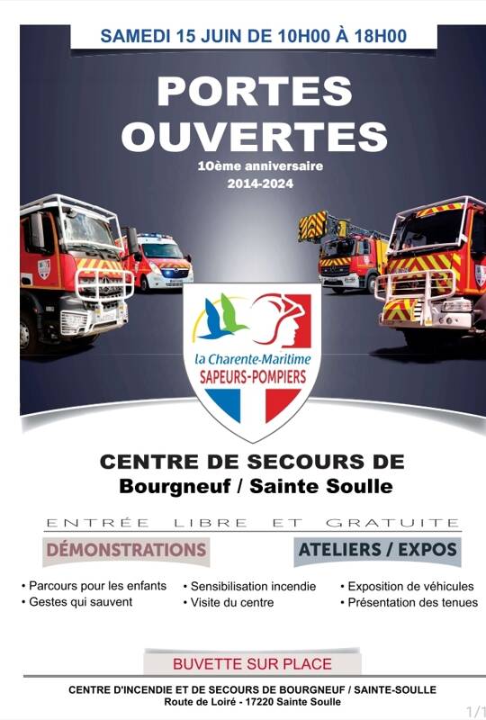 Journée Portes Ouvertes Centre de Secours Bourgneuf/Sainte Soulle