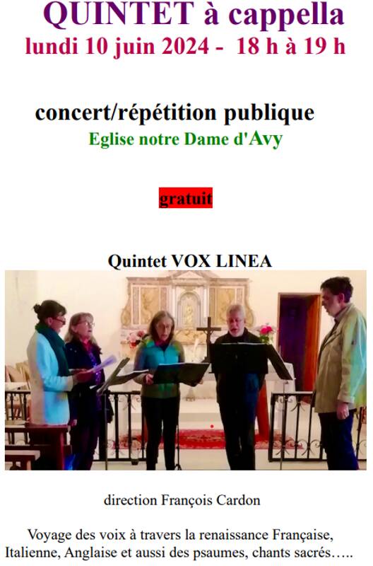 Concert / répétition publique d'un quintet vocal