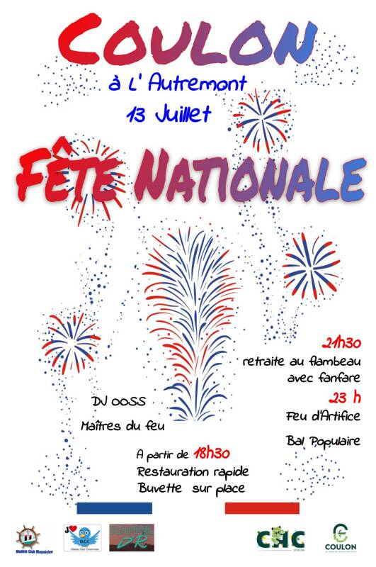 Fête Nationale le 13 Juillet à COULON à l’autremont