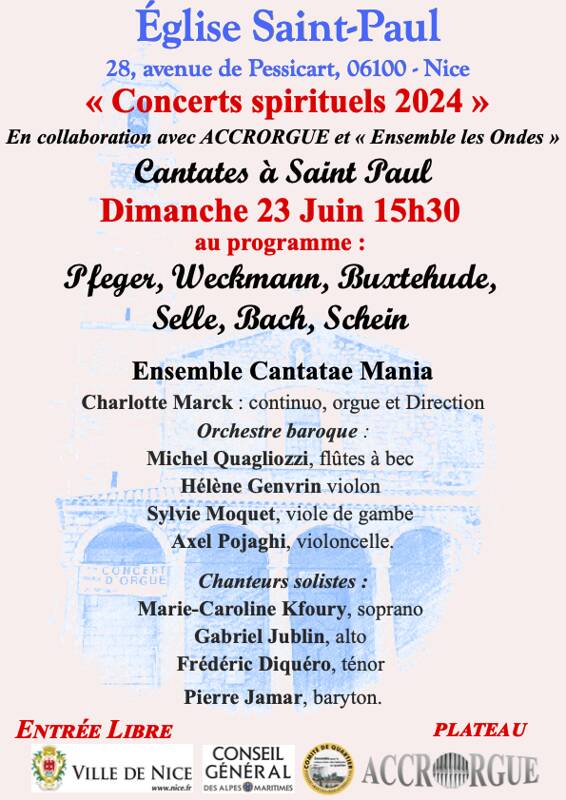 Concert spirituel - Cantates à Saint-Paul