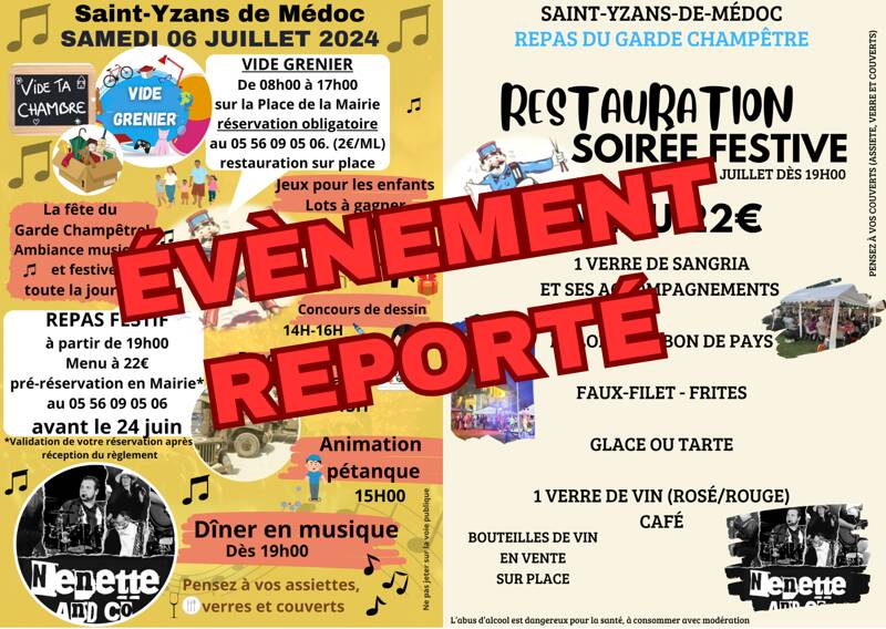 EVENEMENT DU GARDE CHAMPETRE REPORTÉ