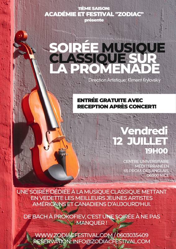 SOIRÉE MUSIQUE CLASSIQUE SUR LA PROMENADE: FESTIVAL 