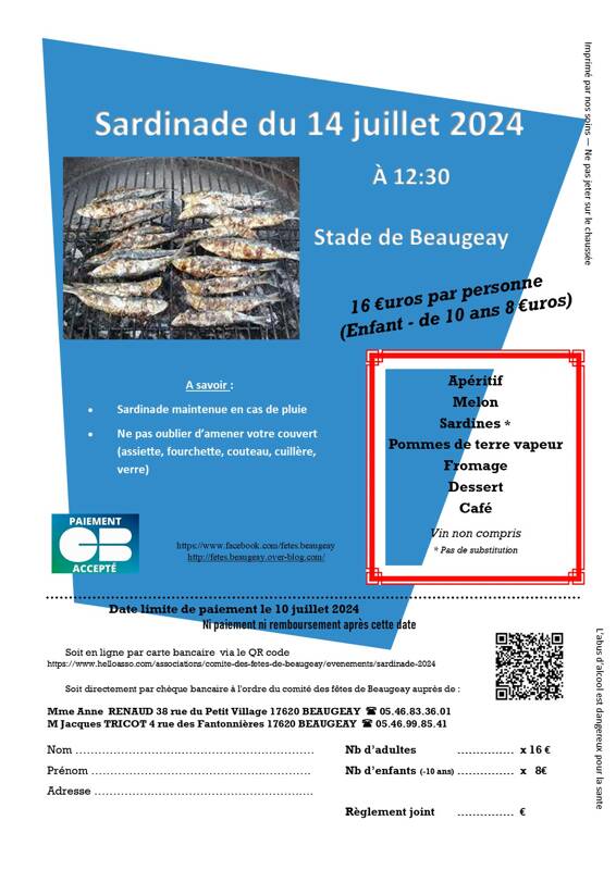 SARDINADE DU 14 JUILLET 2024