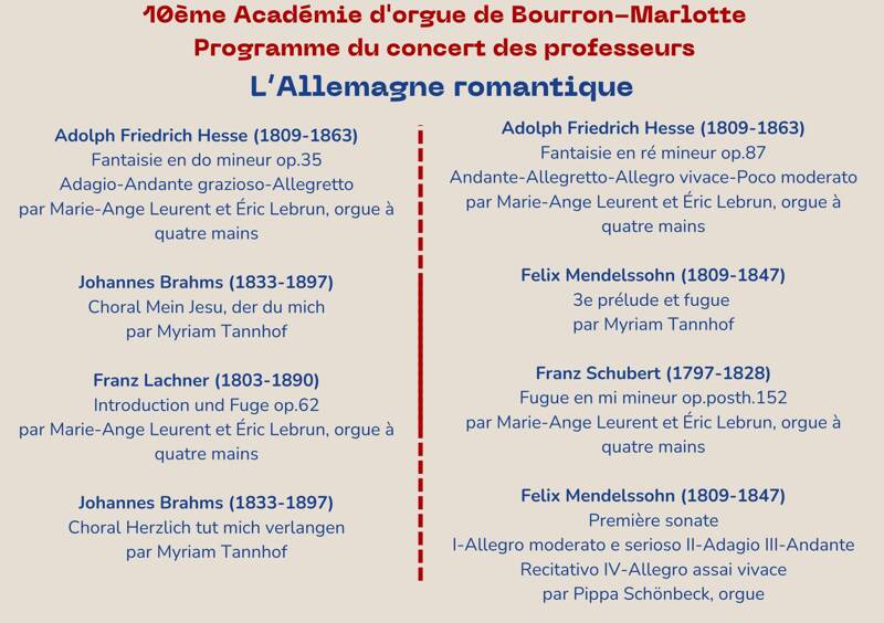 Concerts de l'Académie d'orgue de Bourron-Marlotte