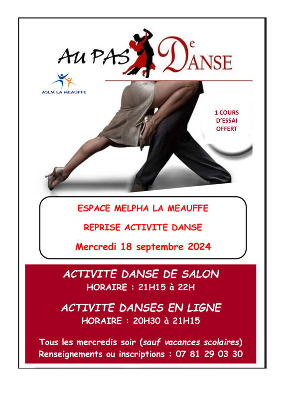 ACTIVITE DANSE EN LIGNE ET DANSE DE SALON