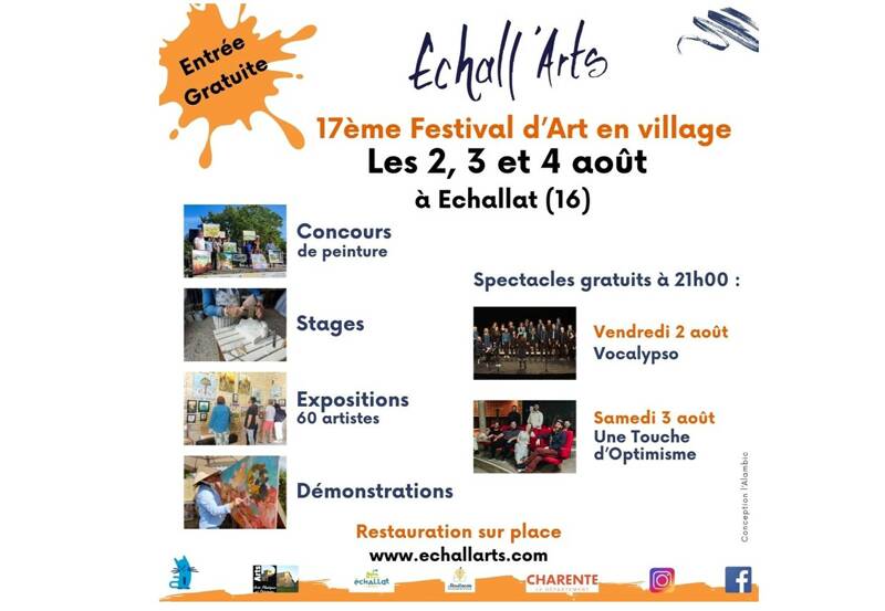 17ème festival d’arts plastiques Echall’Arts à Echallat (16) les 2, 3 et 4 août 2024