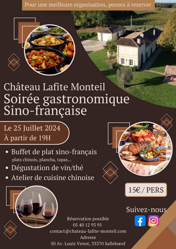 Soirée gastronomique Sino-française