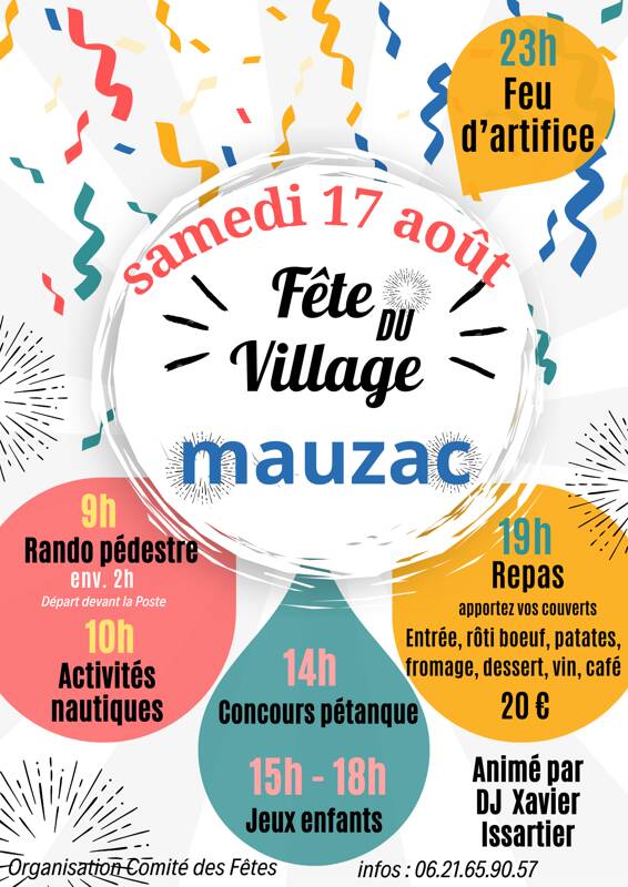 Fête du village, animations et feu d'artifice