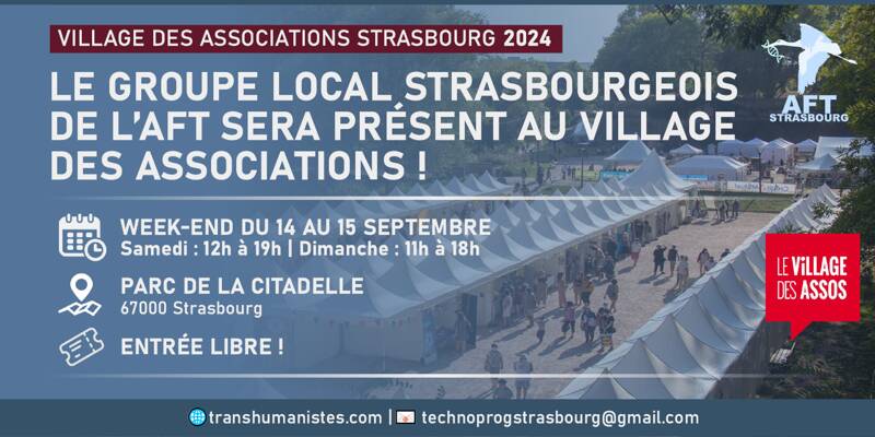 L’AFT67 sera au Village des Associations Strasbourg 2024.