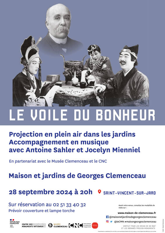 Projection du film Le Voile du Bonheur à la maison de Georges Clemenceau