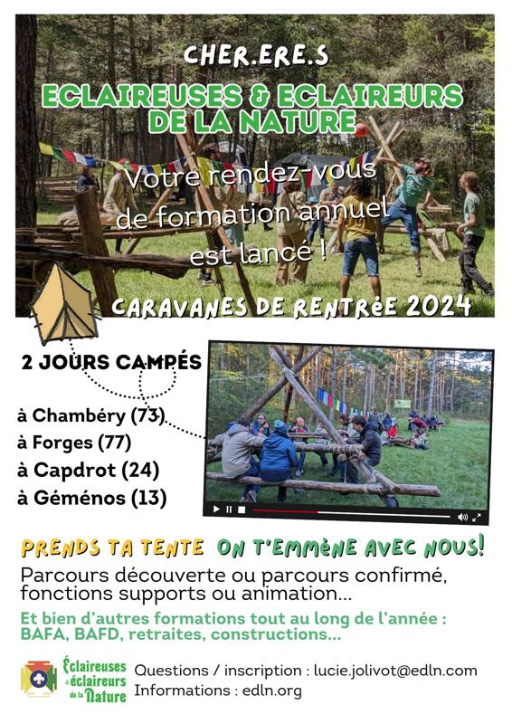 Caravane de formation adultes Eclaireuses et Eclaireurs de la Nature