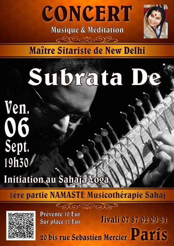 Concert de musique classique indienne Maître sitariste Subrata DE