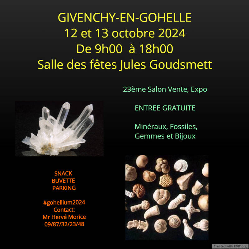 23ème Salon Vente et exposition Minéraux, Fossiles et Bijoux