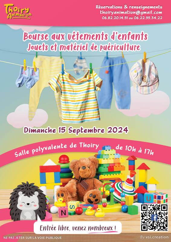 Bourse aux vêtements enfants, jouets, livres, matériel puériculture