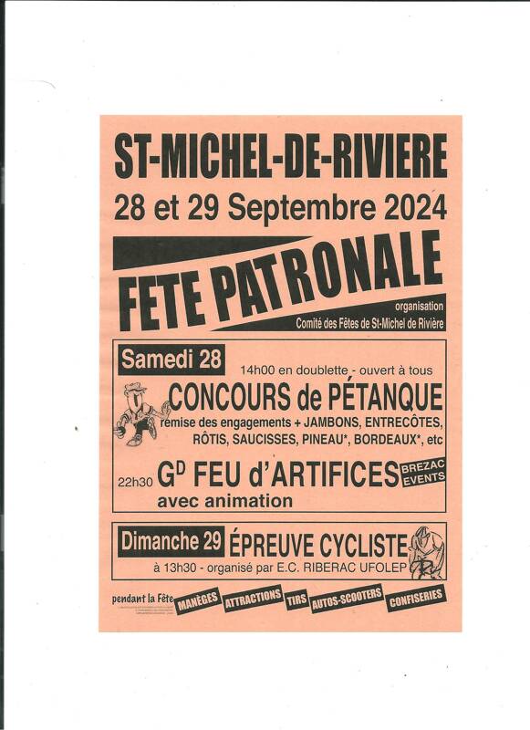 FETE PATRONALE SAINT MICHEL DE RIVIERE