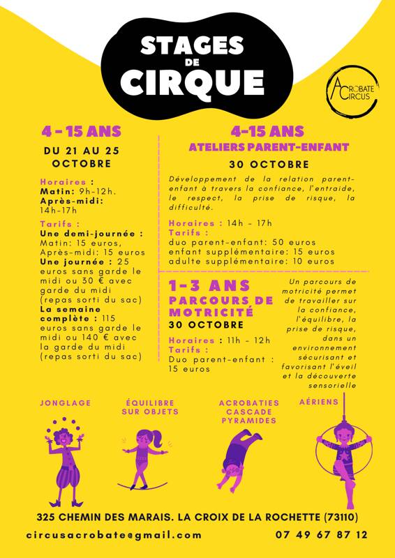 stage enfant cirque