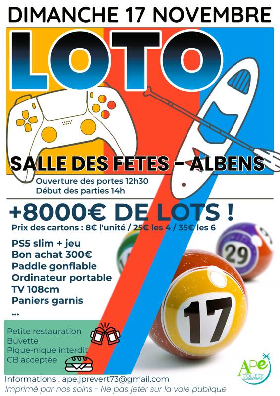 LOTO Albens - APE collège J.Prévert