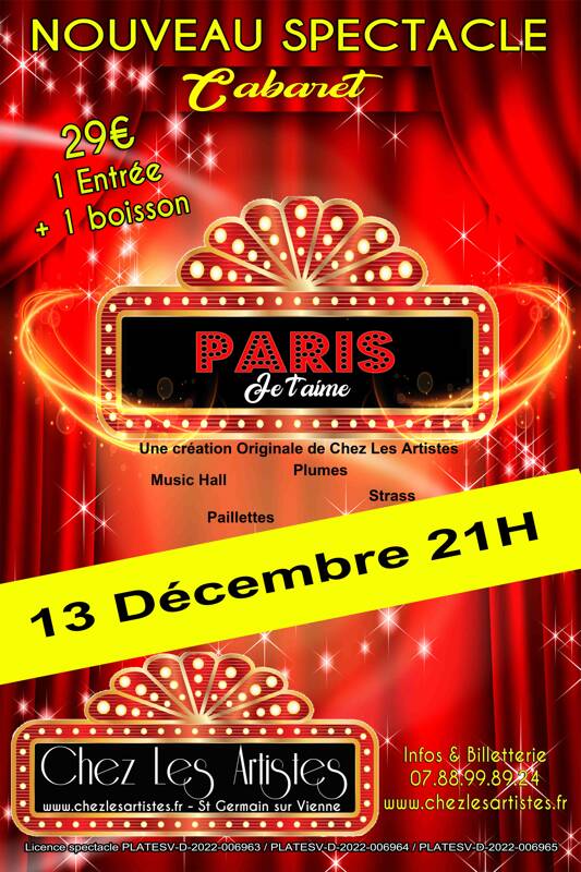 Spectacle cabaret Paris Je T'aime