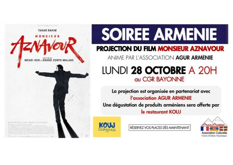 Soirée Arménie avec la projection du film Monsieur Aznavour