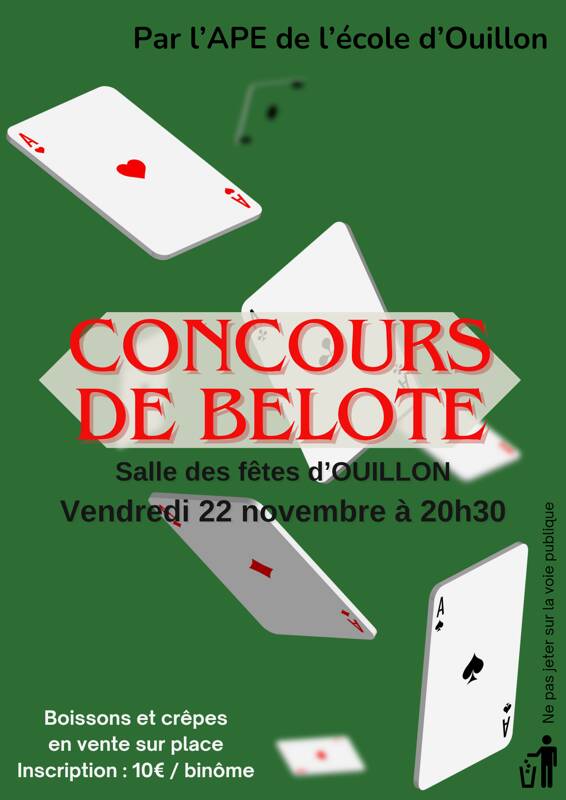 Concours de belote à Ouillon