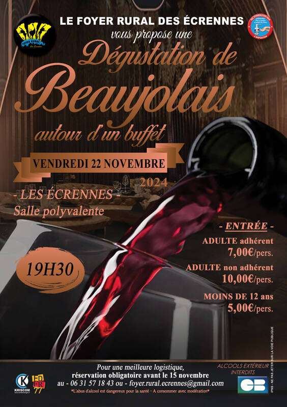 Dégustation du Beaujolais Nouveau aux Ecrennes