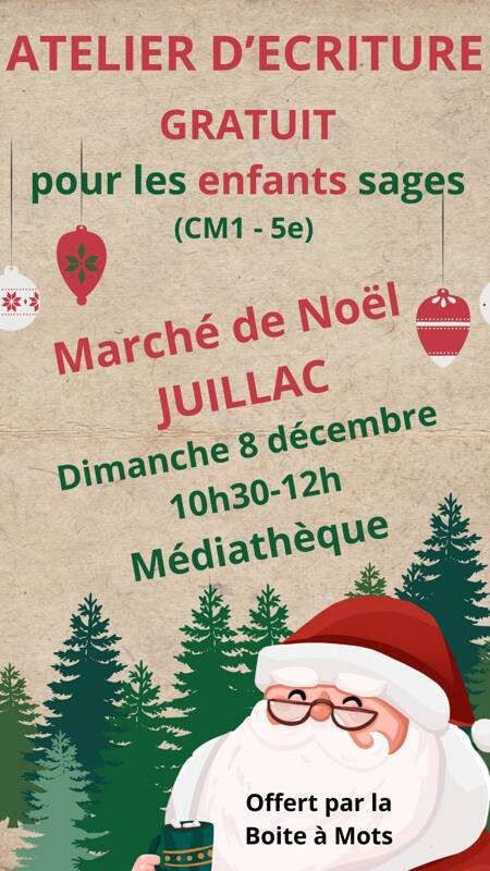 Atelier d'écriture de Noël Jeune Public